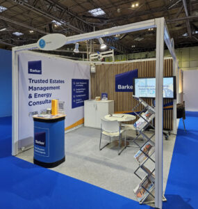3m x 3m shell scheme exhibition stand using ShowSuit fabric graphics