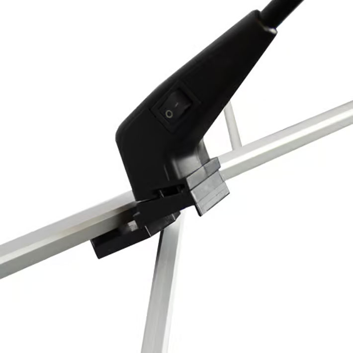 Attaching an LED exhibition light to a display frame